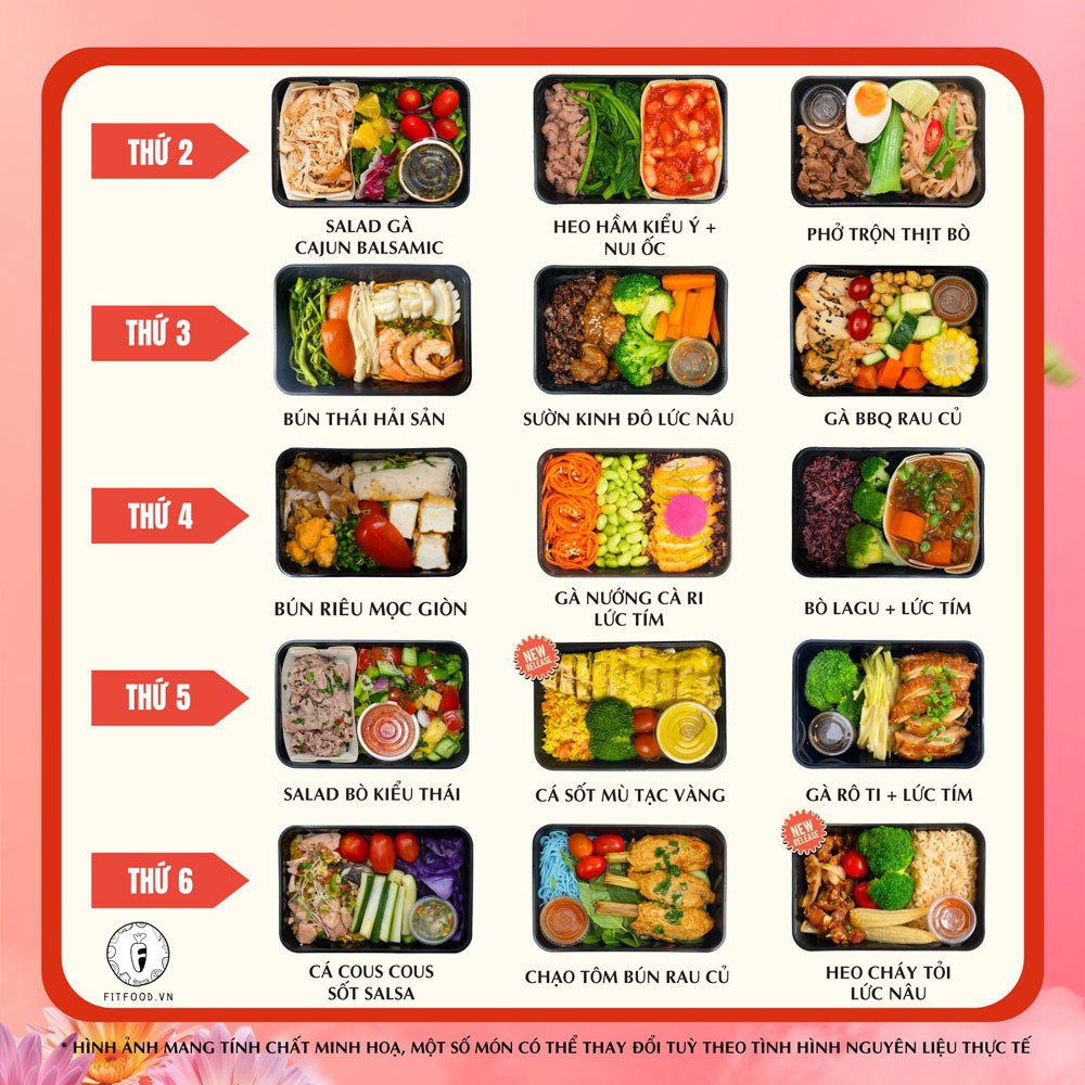 Thực đơn ăn Eat Clean tại FitFood giúp duy trì vóc dáng và sức khỏe bền vững